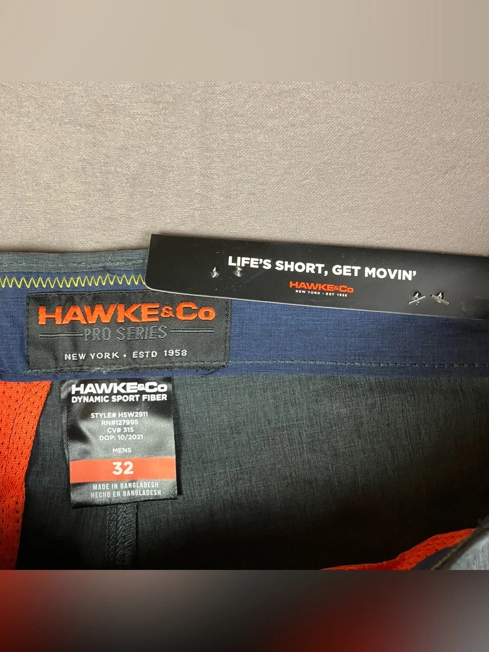 Hawke & Co. Men’s Size 32 Stretch Hybrid Performance Shorts Black Heather NWT!